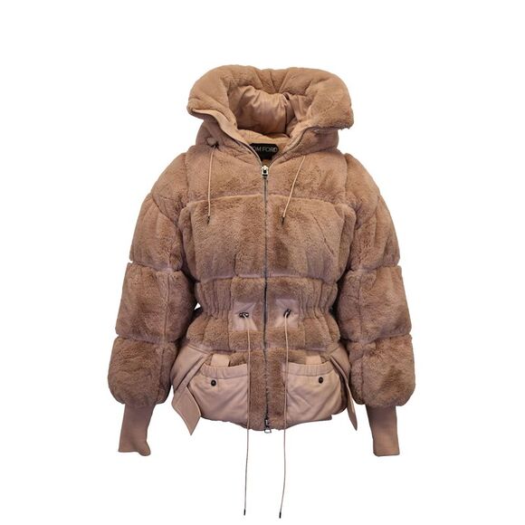 Tom Ford Jackets & Blazers - Tom Ford Oversized Faux Fur  Puffer Coat in Pink Polyester